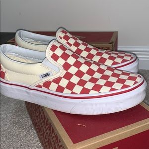 Red checkered vans. Size 7 women.